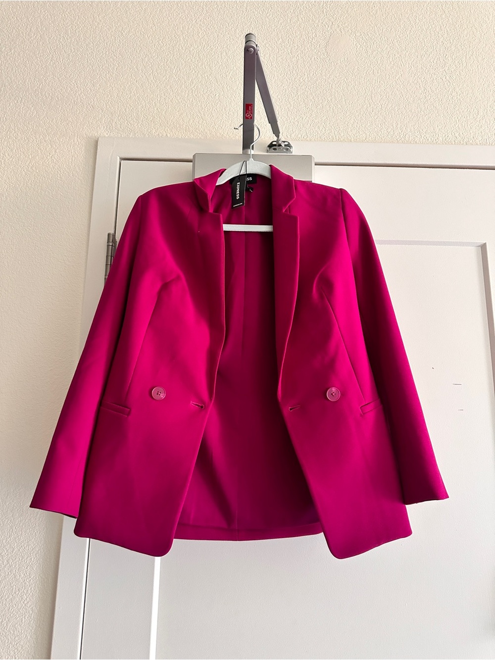 Express Fuchsia Double-Button Blazer Jacket